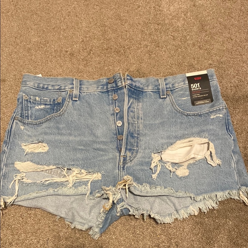 ‼️NWT Levi's Blue Distressed Jean Shorts